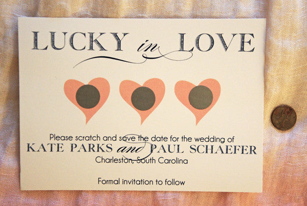 10 Pack Ivory Lucky Penny Wedding Favour Lottery Scratch Card 
