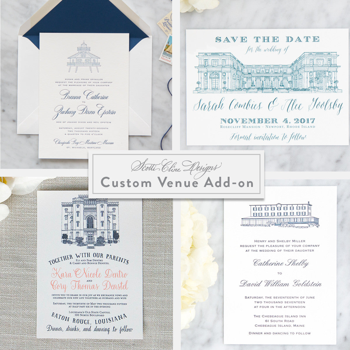 Letterpress Lowndes Grove Invitation - Scotti Cline Designs