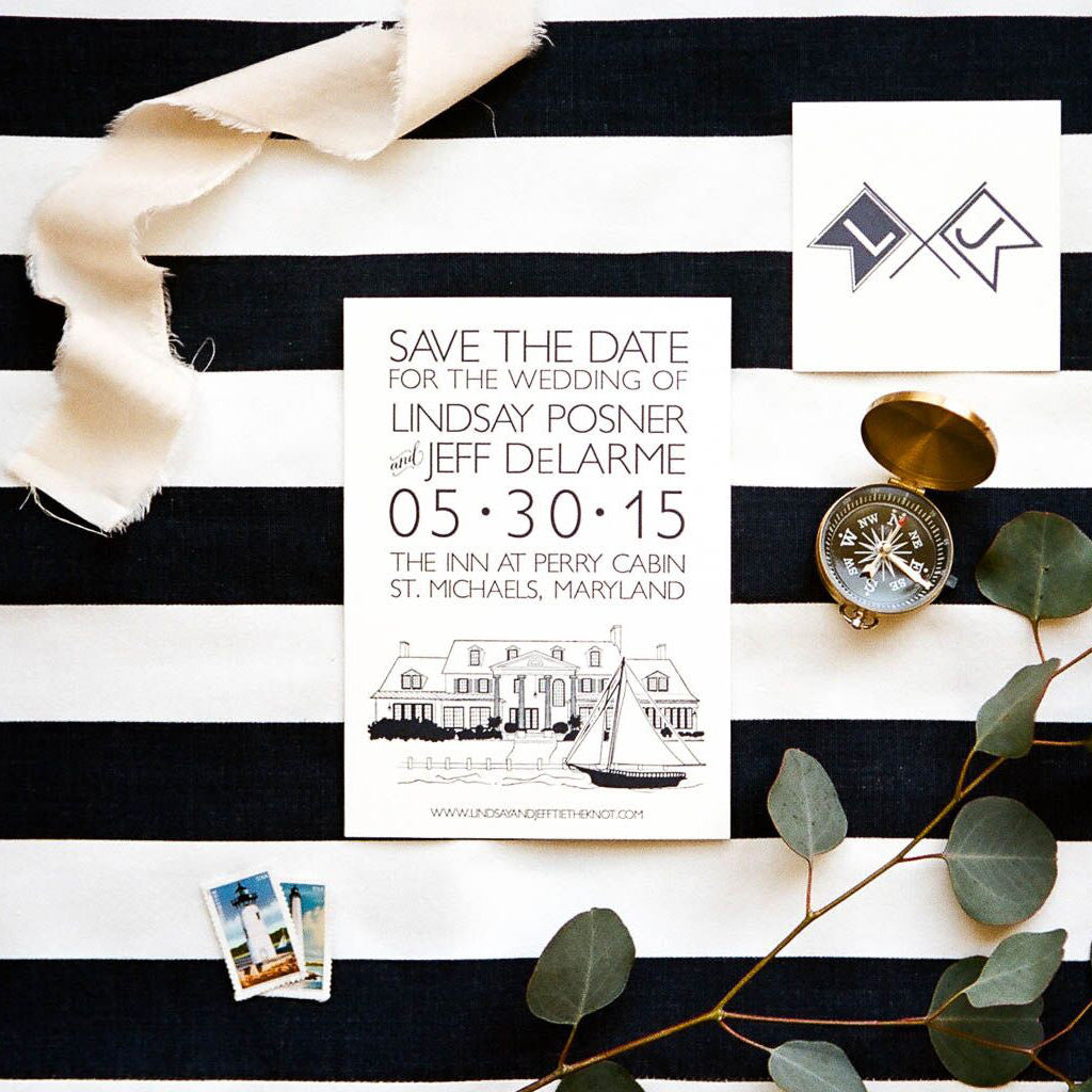 Letterpress Lowndes Grove Invitation - Scotti Cline Designs