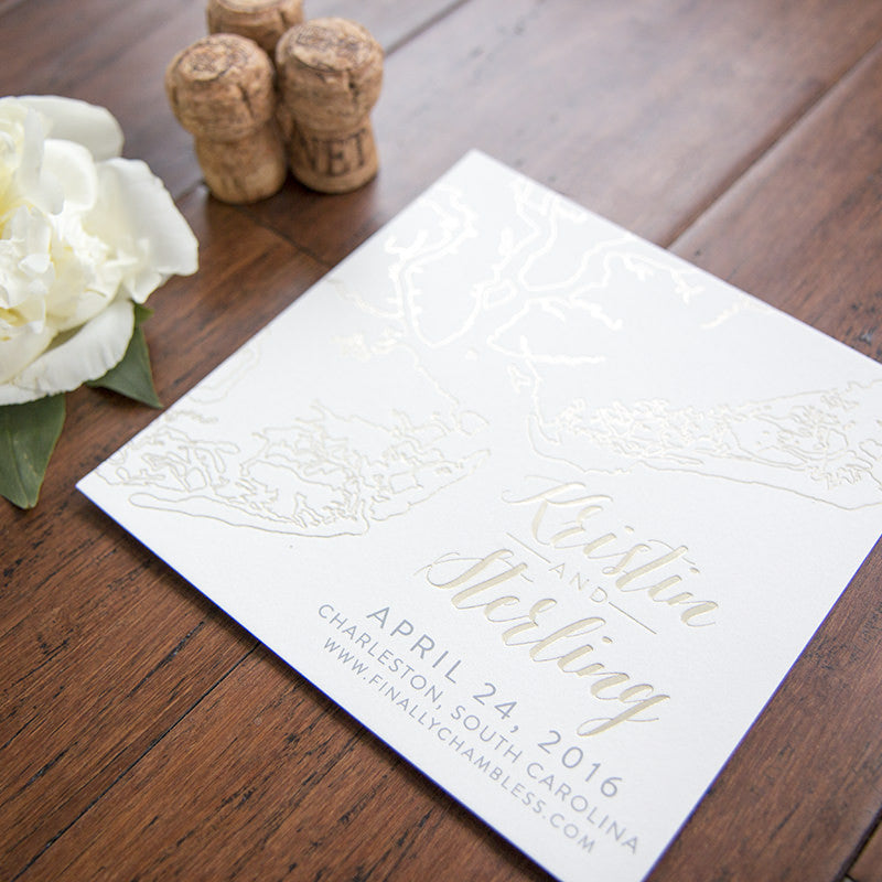 Classic Monogram Letterpress Wedding Invitation - Scotti Cline Designs