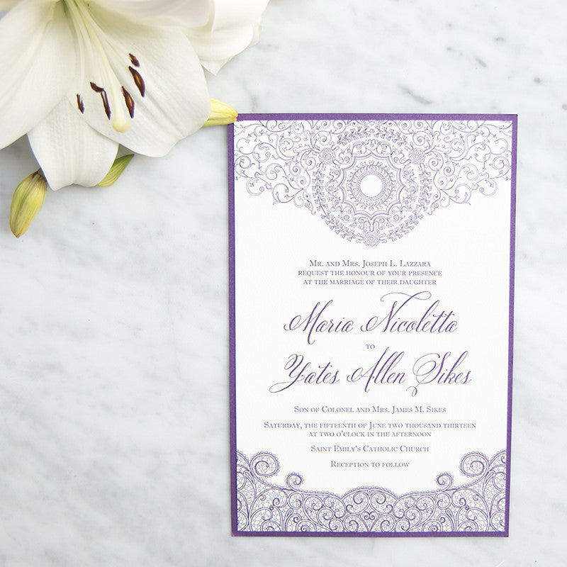 Classic Monogram Letterpress Wedding Invitation - Scotti Cline Designs