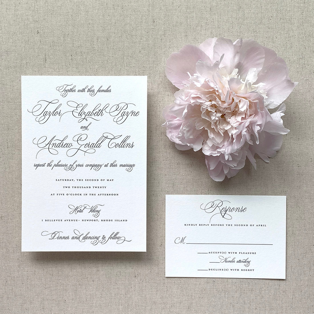 Letterpress Lowndes Grove Invitation - Scotti Cline Designs